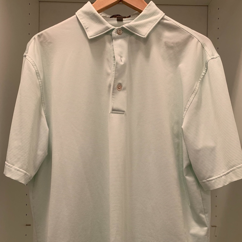 Peter Millar Summer Comfort Polo Green Stripe